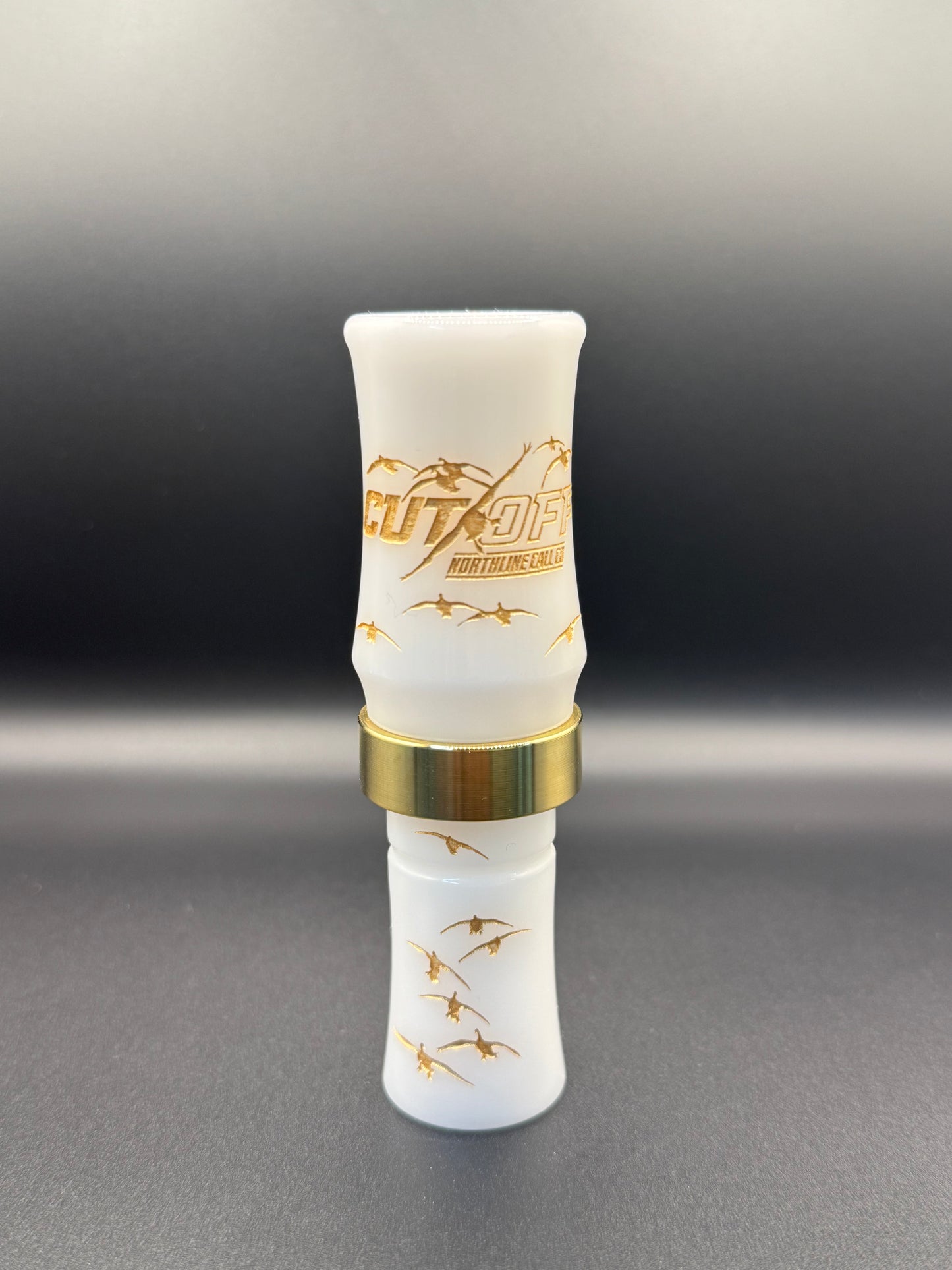 BANDED CUT OFF GOOSE CALL White / Gold Band / Gold Letters