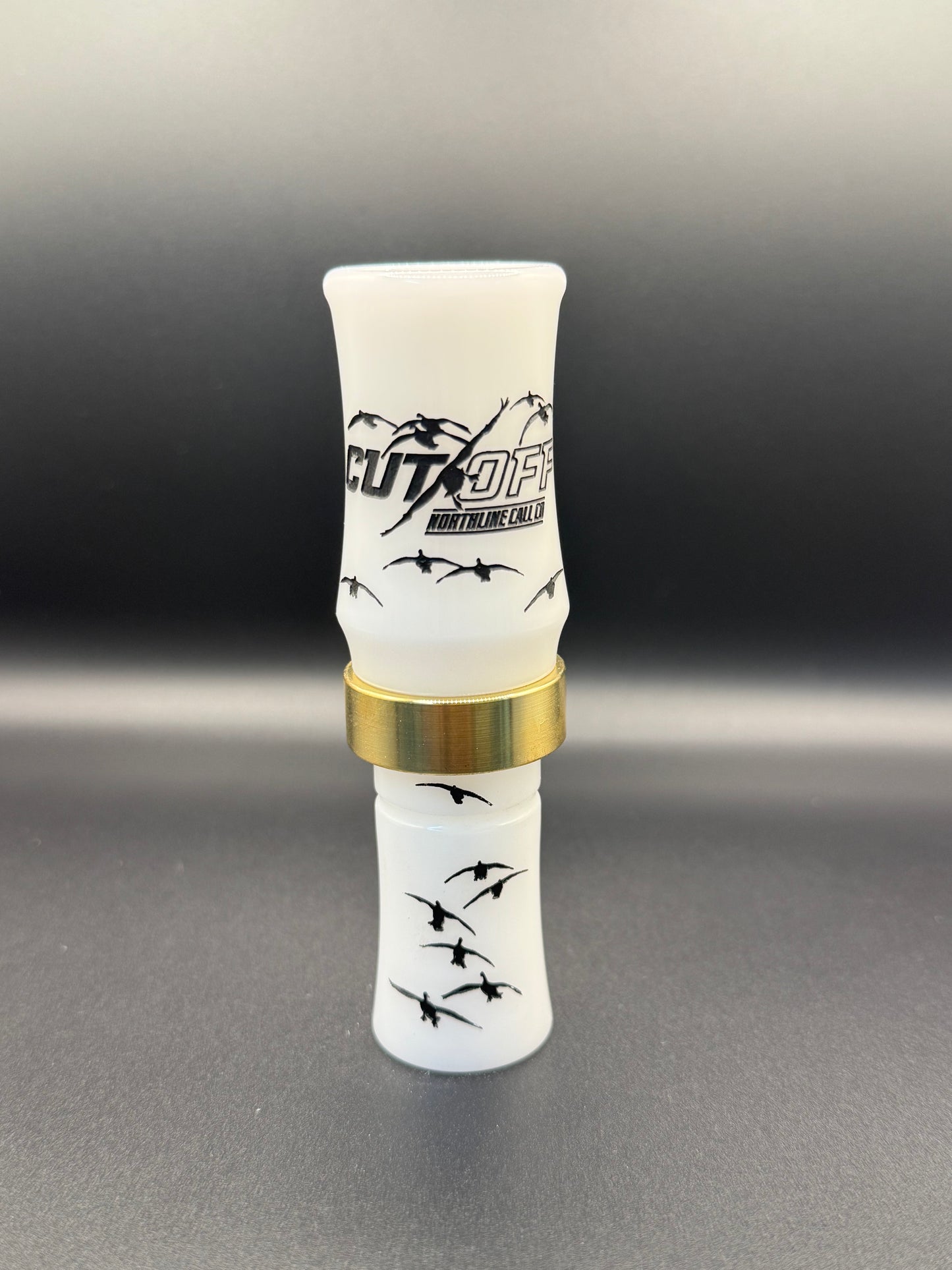 BANDED CUT OFF GOOSE CALL White / Gold Band / Black Letters